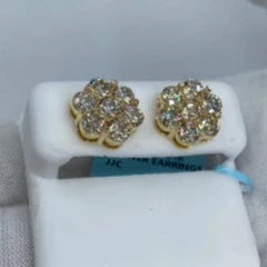 14K Gold Flower Diamond Earrings 5.3 Ct - additional product view 3