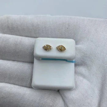 14K Gold Eye Diamond Earrings - additional product view 3
