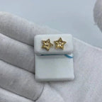14K Gold Star Diamond Baguette Earrings - additional product view 2