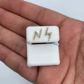 14K Gold Lightning Diamond Earrings in yellow gold, Small - close-up product photo