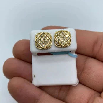 14K Gold Square Infinity Diamond Earrings Large - additional product view 2