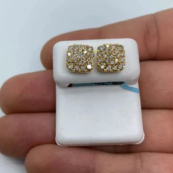 14K Gold Elite Square Diamond Earrings - additional product view 2