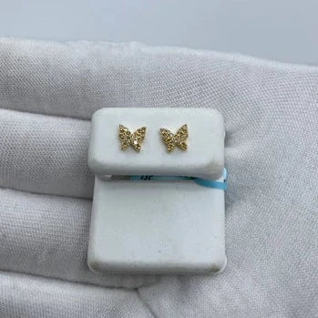 14K Gold Butterfly Diamond Earrings - additional product view 3