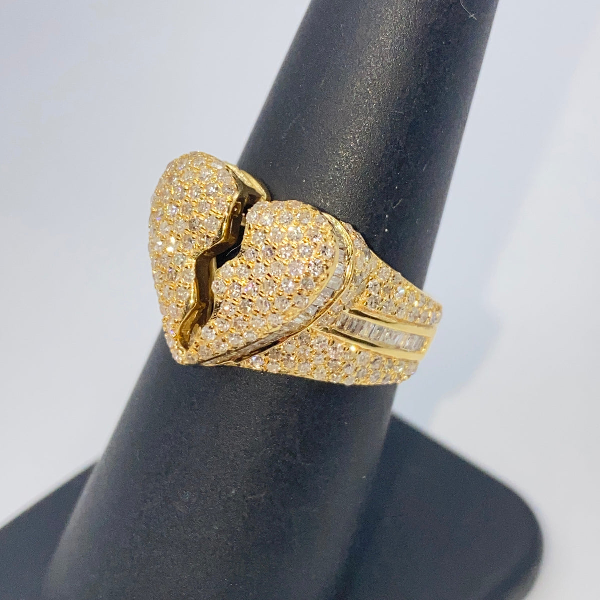 14K Gold Broken Heart Diamond Baguette Ring - additional product view 10