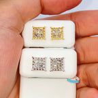 14K Gold Masterpiece Square Diamond Earrings - additional product view 2
