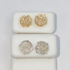 14K Gold 8mm Circle Diamond Earrings - additional product view 6