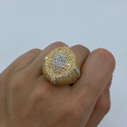 14K Gold Diamond Baguette Signet Dome Ring - additional product view 2