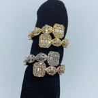 14K Gold Spiritual Bangle Diamond Baguette Ring - additional product view 2