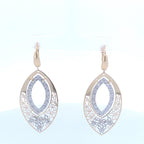 14K Gold Oval Hanging Earrings - additional product view 2