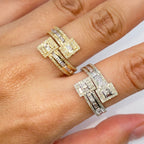 14K Gold Square Bangle Wrap Diamond Ring - main product photo