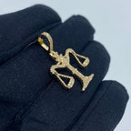 10K Gold Libra Scale of Justice Diamond Pendant - additional product view 3
