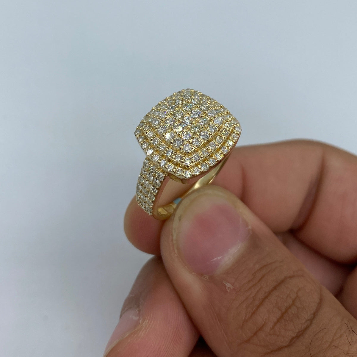 14K Gold Montana Square Diamond Ring in yellow gold - close-up product photo