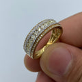 10K Gold Multi-Color Anniversary Diamond Band in yellow gold - close-up product photo