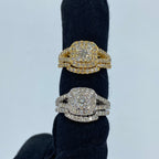 14K Gold Square Halo Diamond Engagement Ring with Stack Band - additional product view 5