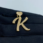 14K Gold Initial K Script Heart Diamond Pendant - additional product view 6