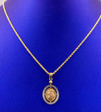 14K Gold Jesus Medallion Pendant - additional product view 2