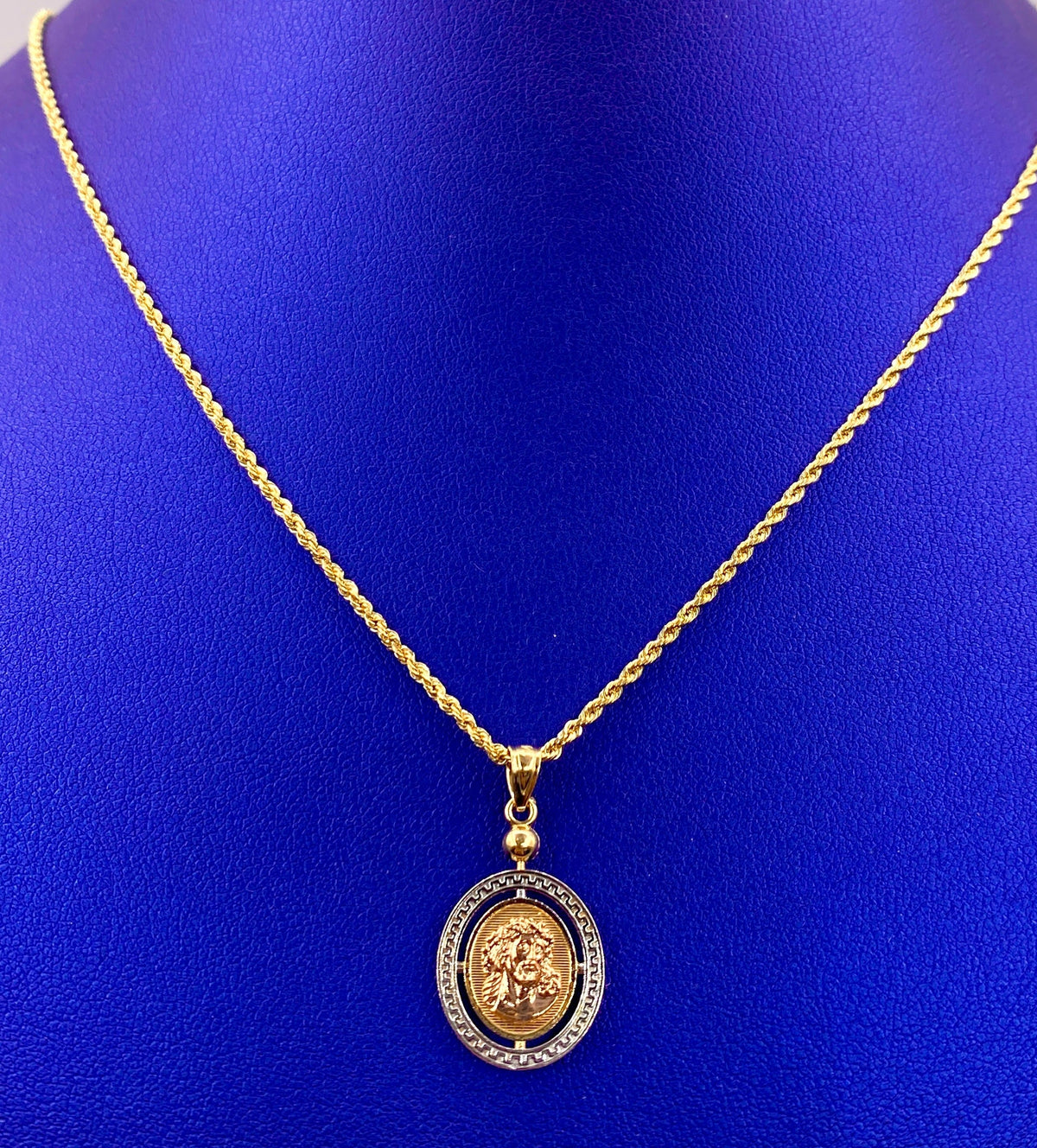 14K Gold Jesus Medallion Pendant - additional product view 2