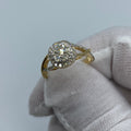 14K Gold Spiral Diamond Engagement Ring in yellow gold - close-up product photo