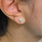 14K Gold Triangle Diamond Baguette Earrings - additional product view 6