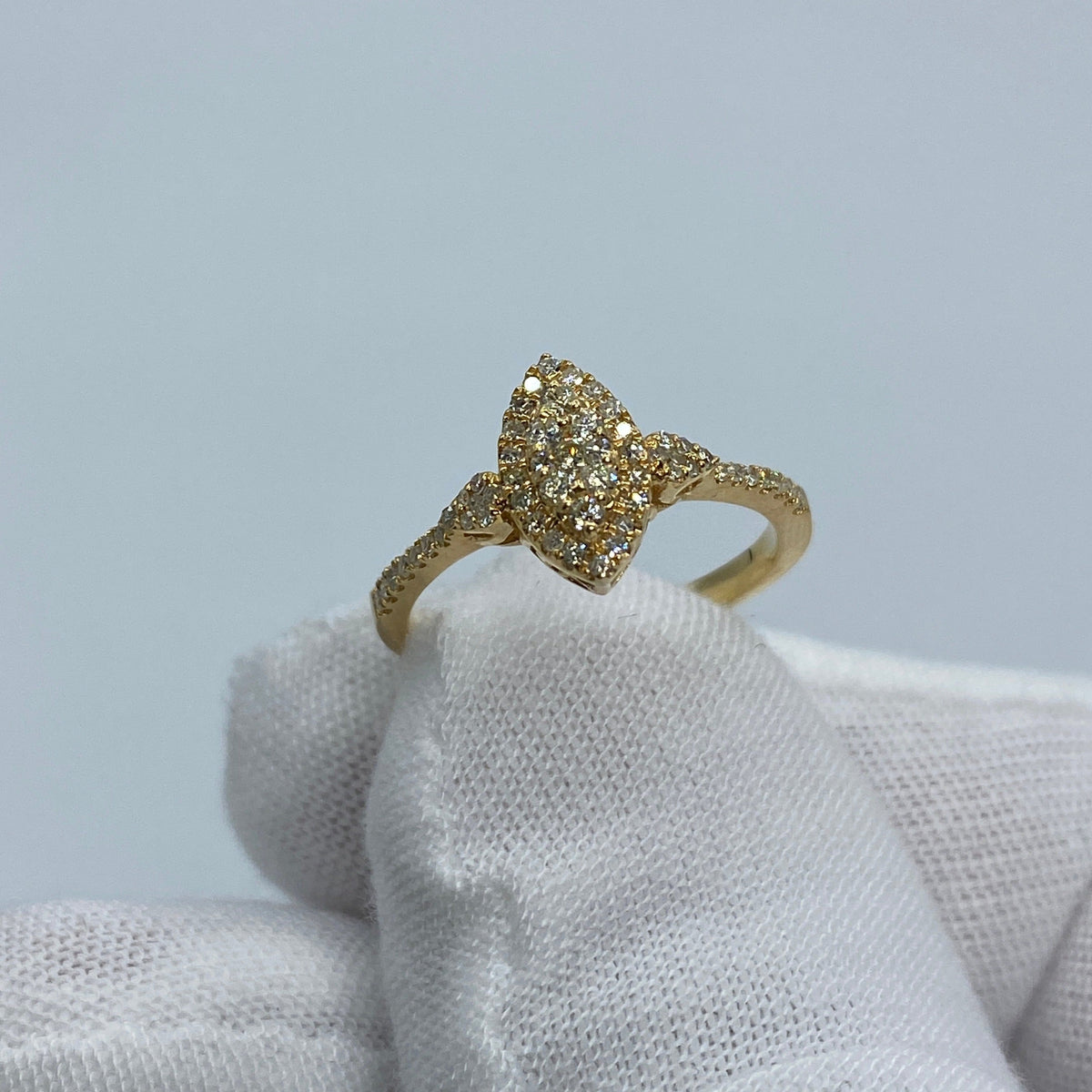 14K Yellow Gold Marquise Cut Diamond Engagement Ring - additional product view 3
