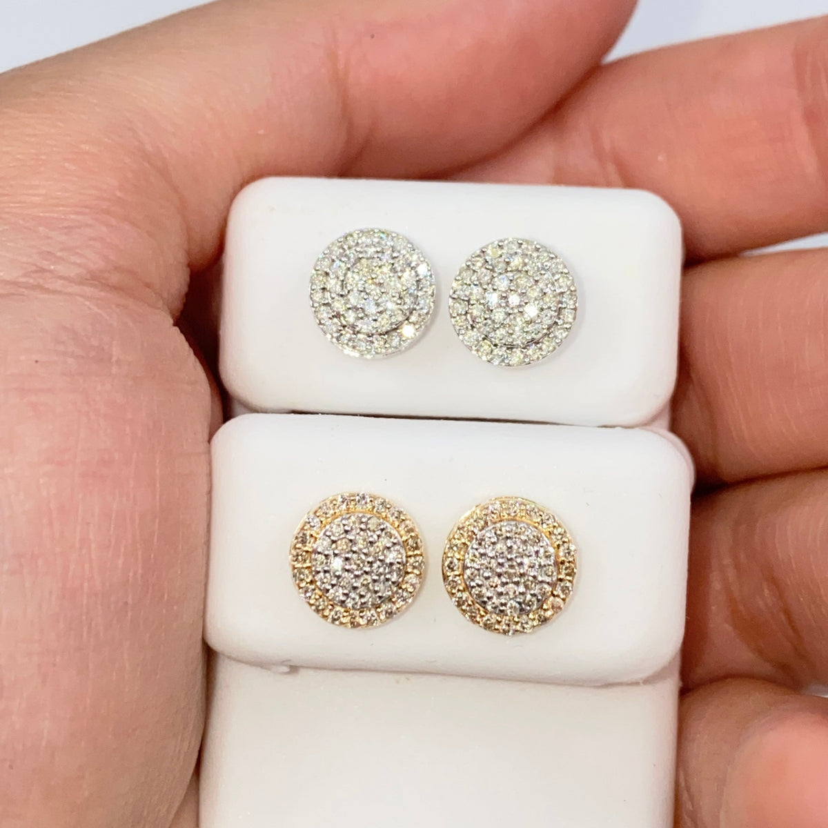 14K Gold 8mm Gaia Circle Diamond Earrings - additional product view 2
