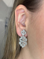 14K Gold Bridal El Trebol Baguette Hanging Diamond Earrings - additional product view 4