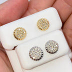 14K Gold 8mm Circle Diamond Earrings - additional product view 5