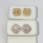 14K Gold 8.2mm Rounded Square Diamond Earrings - additional product view 7