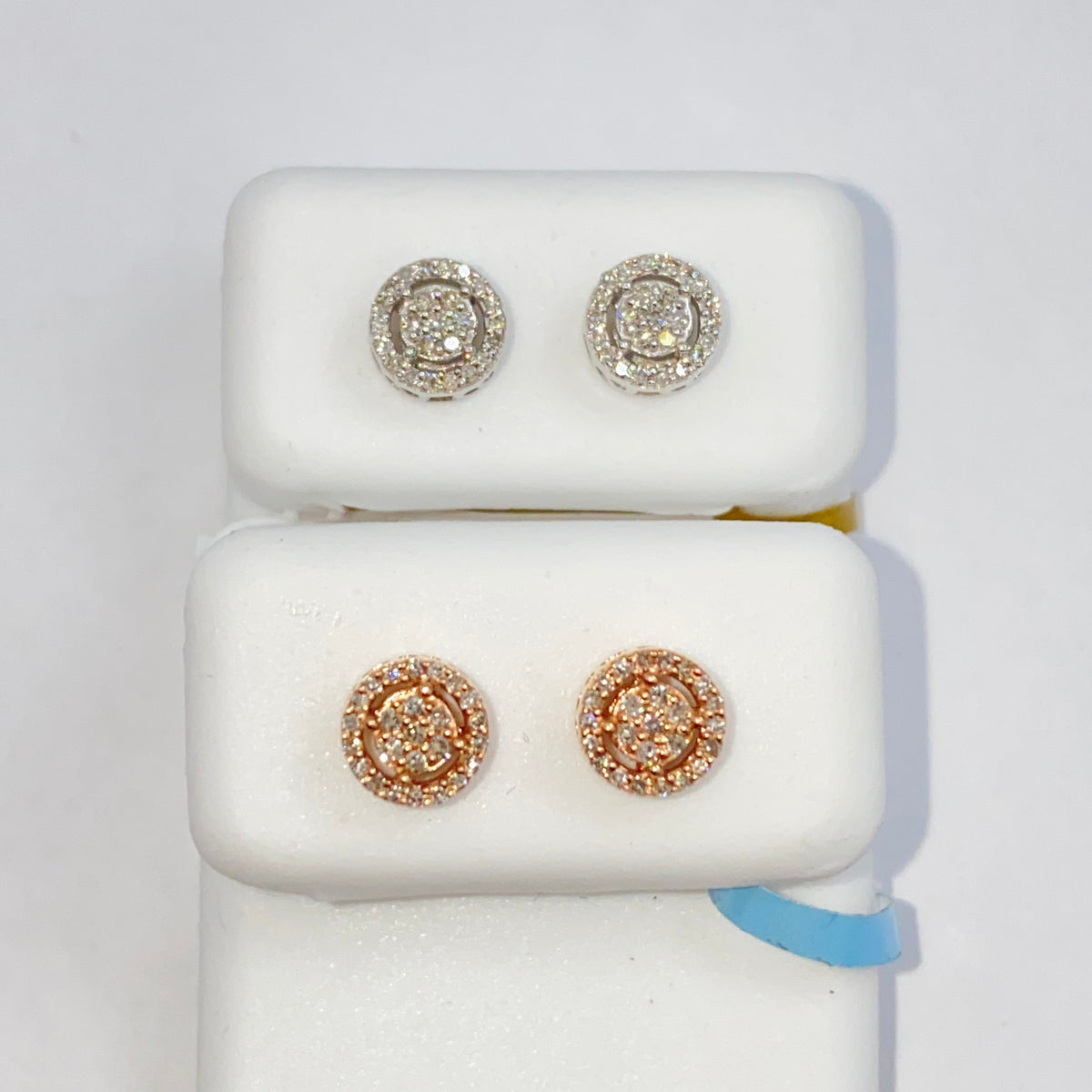 10K Gold Thick Circle Gap Diamond Earrings - additional product view 8
