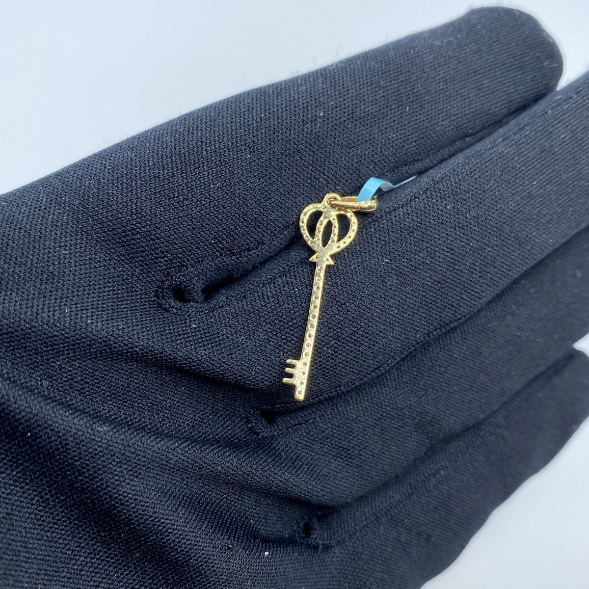 14K Gold Key Diamond Pendant - additional product view 4