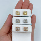 14K Gold Square Box Diamond Baguette Earrings - additional product view 2