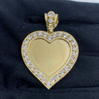 14K Gold Heart Picture Photo CZ Pendant - additional product view 2