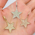 14K Gold World Star Diamond Pendant - additional product view 2