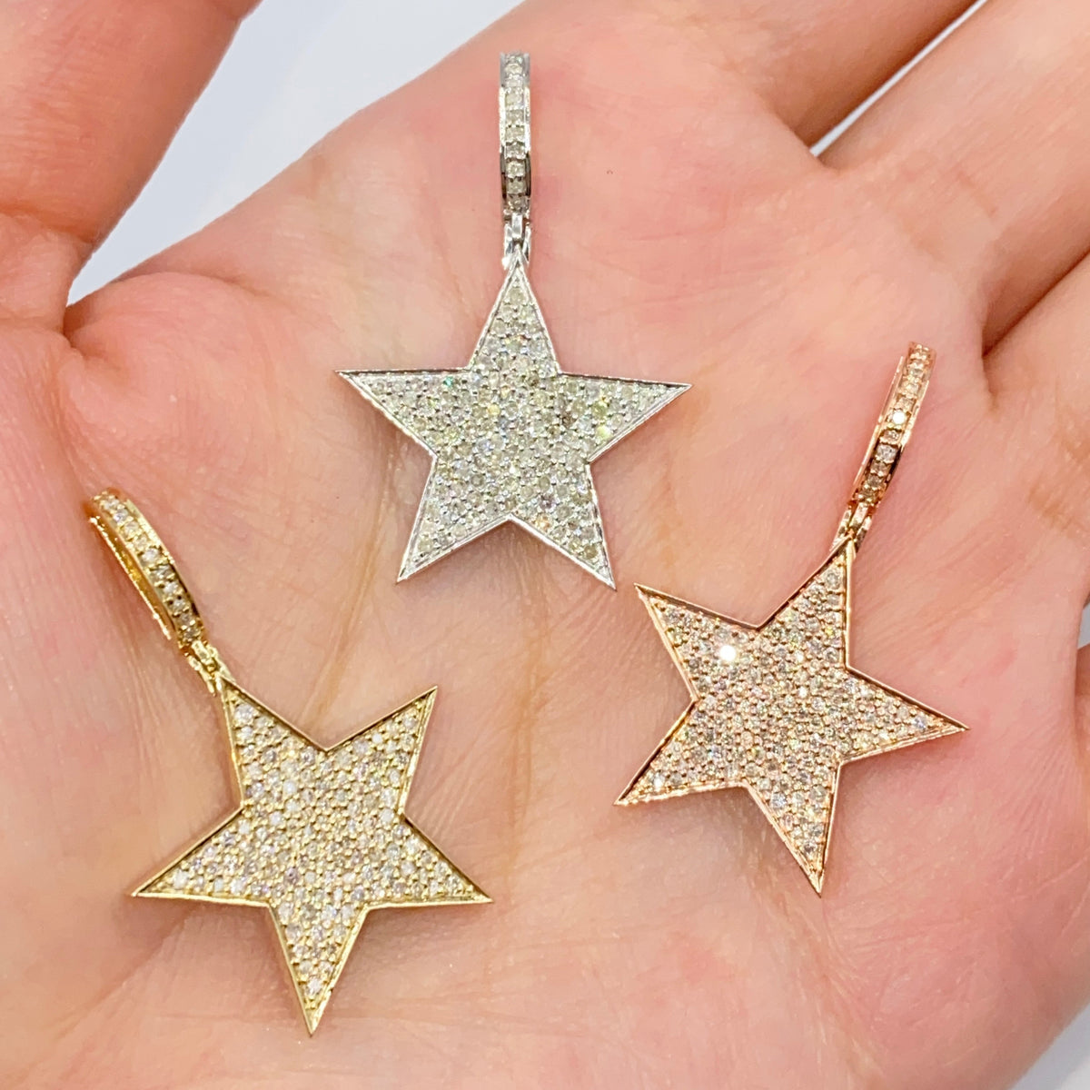 14K Gold World Star Diamond Pendant - additional product view 2