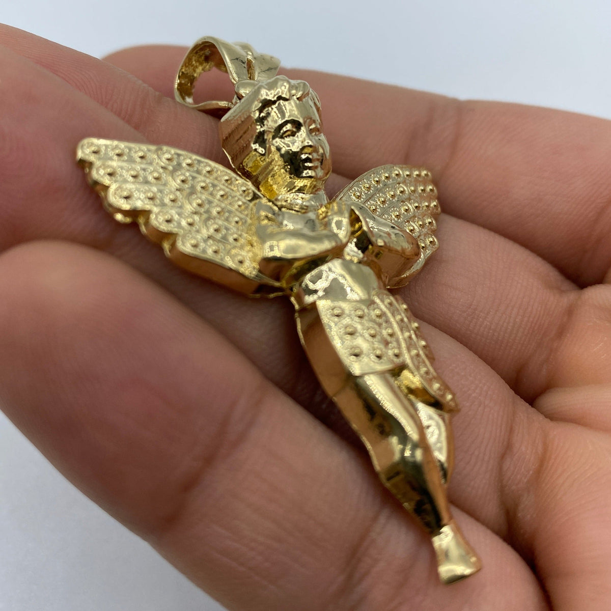 14K Gold Baby Angel Pendant 2.5 in - additional product view 8