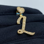 14K Gold Initial L Script Heart Diamond Pendant - additional product view 6