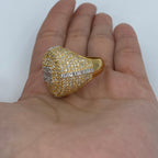 14K Gold Diamond Baguette Signet Dome Ring - additional product view 6