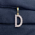 14K Gold Single Stone Initial D Diamond Pendant, Small - close-up product photo