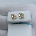 14K Gold Crystal Diamond Baguette Earrings in yellow gold - close-up product photo