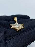 Weed Cannabis Diamond Pendant 1.6 Ct - additional product view 5
