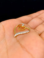 10K Gold & Diamond Double Heart Pendant - additional product view 3