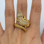 14K Gold Alligator Diamond Ring - additional product view 4