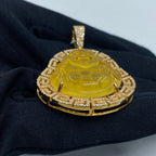 14K Gold Laughing Buddha Diamond Pendant - additional product view 4