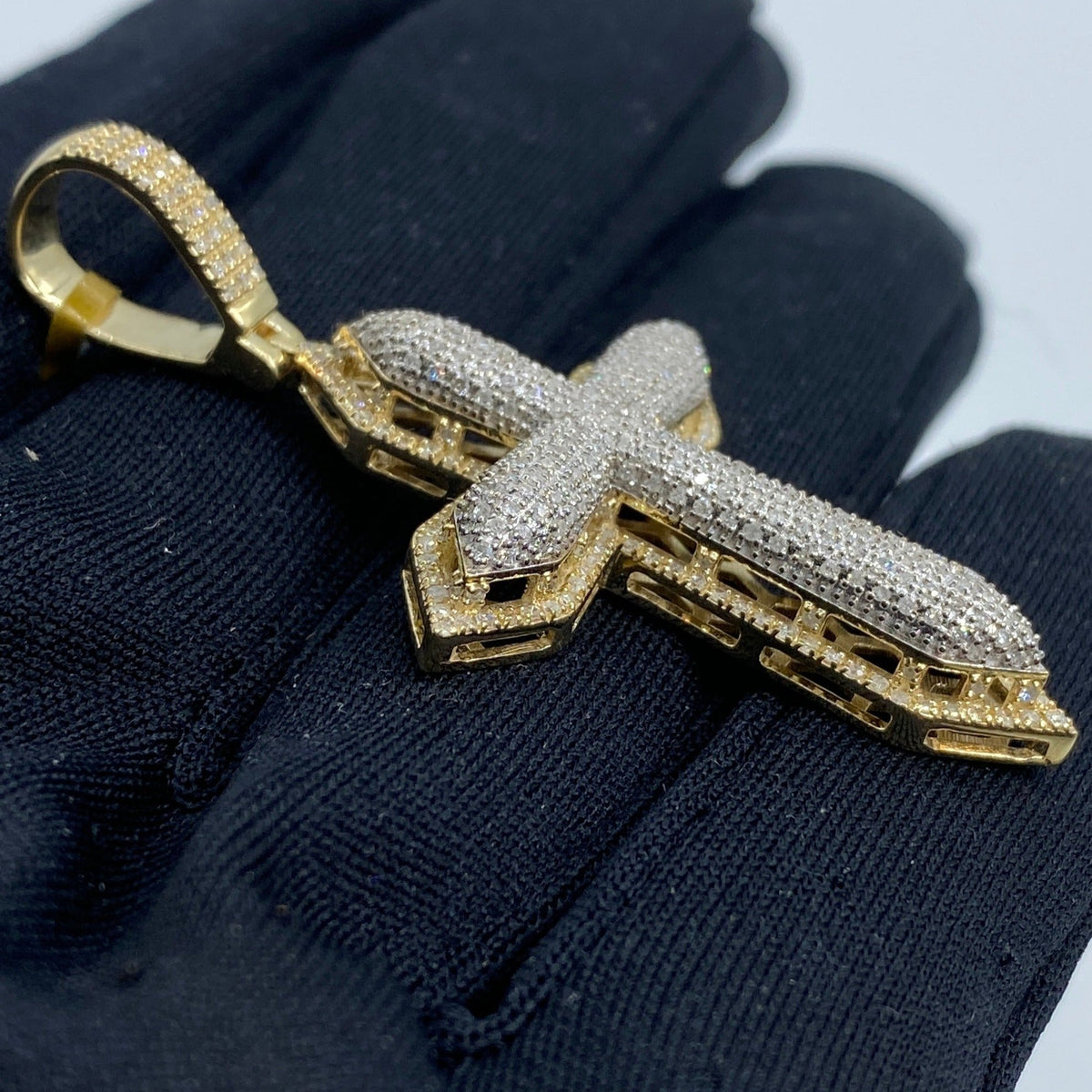 10K Gold Angelic Cross Diamond Pendant - additional product view 3