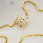 14K Gold Emerald Cut Diamond Necklace - additional product view 2