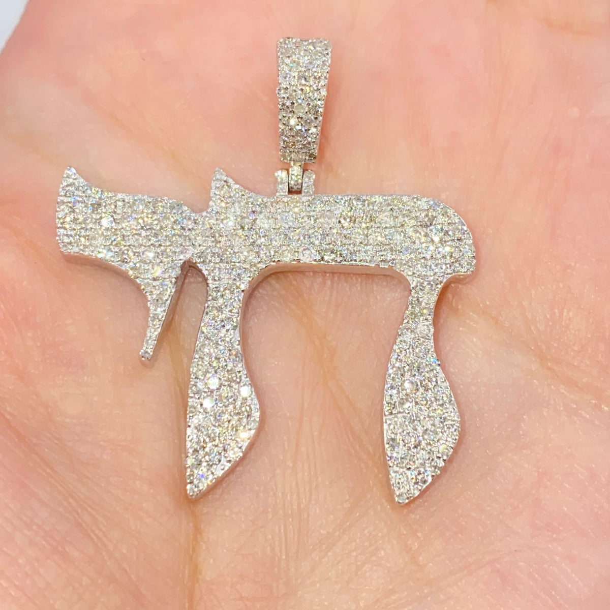 14K Chai Diamond Pendant - additional product view 10