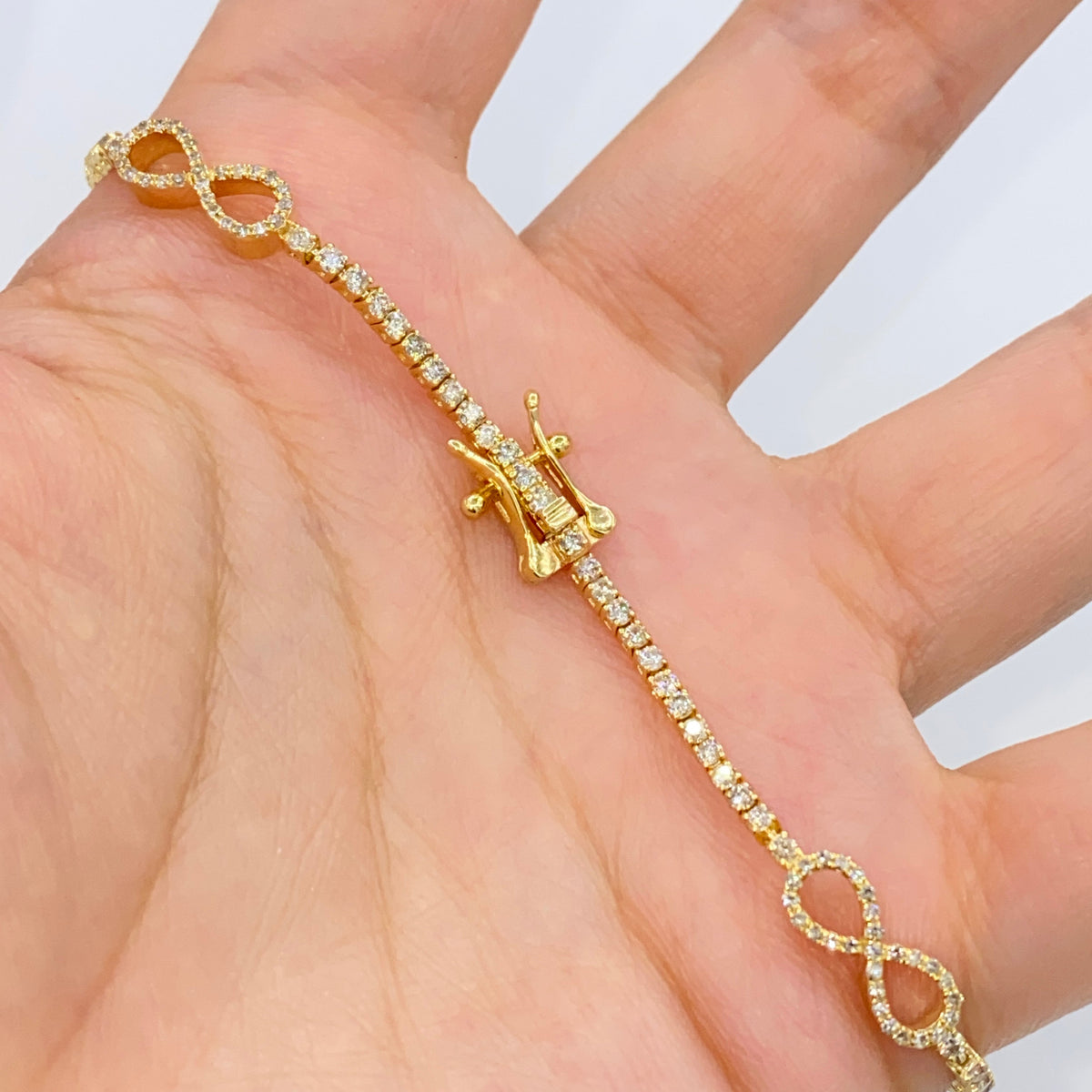 10K Gold Infinity Tennis Diamond Bracelet 7 in - additional product view 4