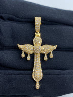 10K Gold Love Angel Cross Diamond Pendant - additional product view 2