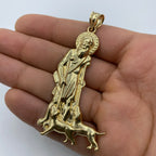 14K Gold Saint Lazarus Pendant 3.0 in - additional product view 3