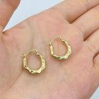 14K Gold Flat Twist Hoop Earrings - additional product view 2